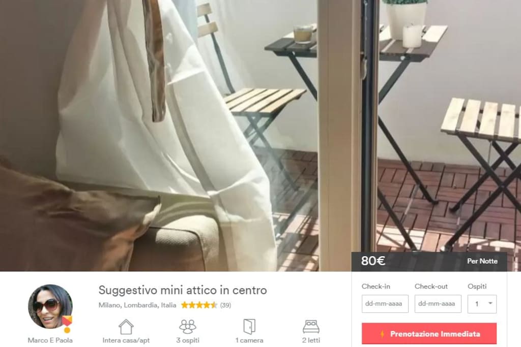 Vedi anche:
Suggestivo mini attico in centro, dai un'occhiata a questo annuncio su Airbnb
https://www.airbnb.com/rooms/6124285?s=22&user_id=31682138&ref_device_id=94f510bb67a7fd8c