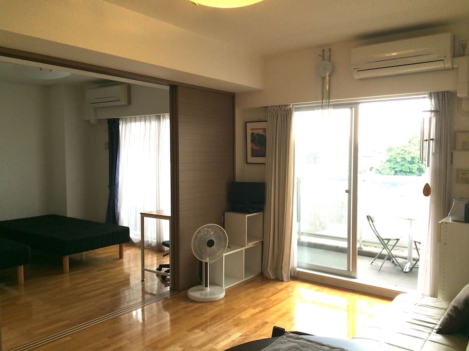 Bright and Spacious (40sqm) room with a wide balcony (2m X 7m).