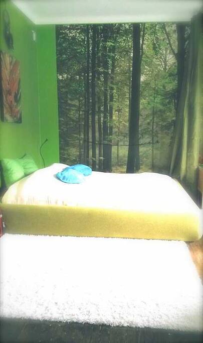 Silent bedroom and a comfortable double bed.