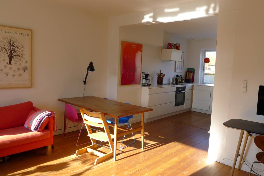 The dining area connected to the living room