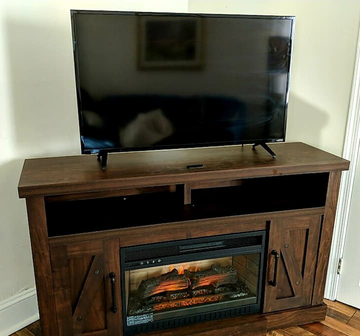 Electric Fireplace and Smart TV