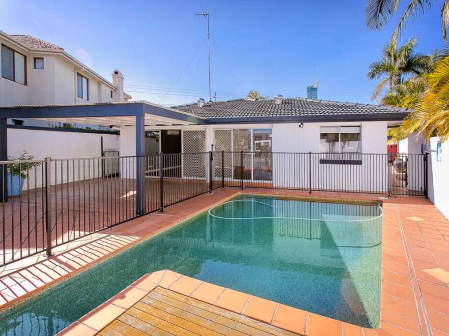 Pool at rear.