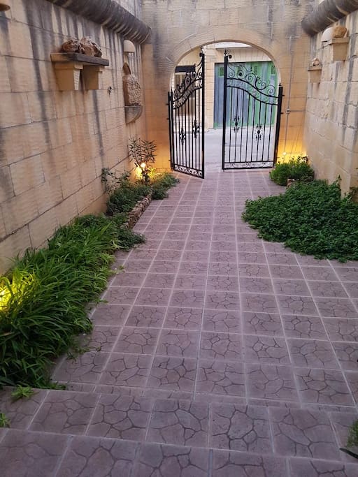 Night time at the entrance