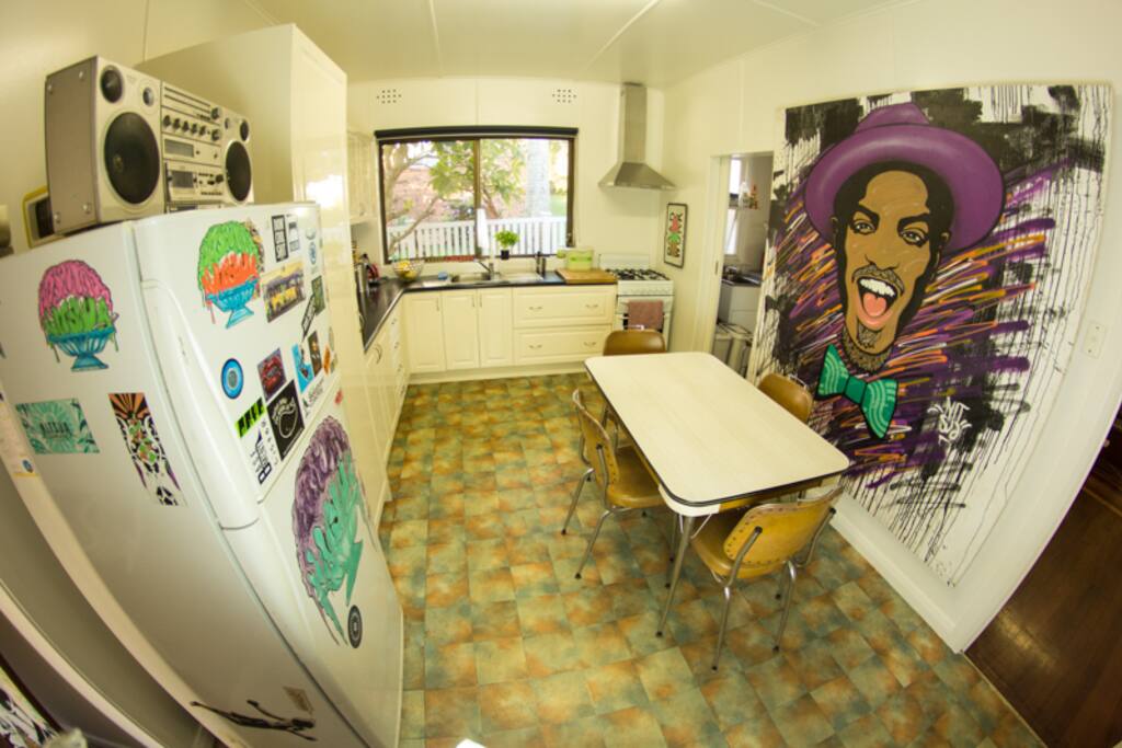 the kitchen