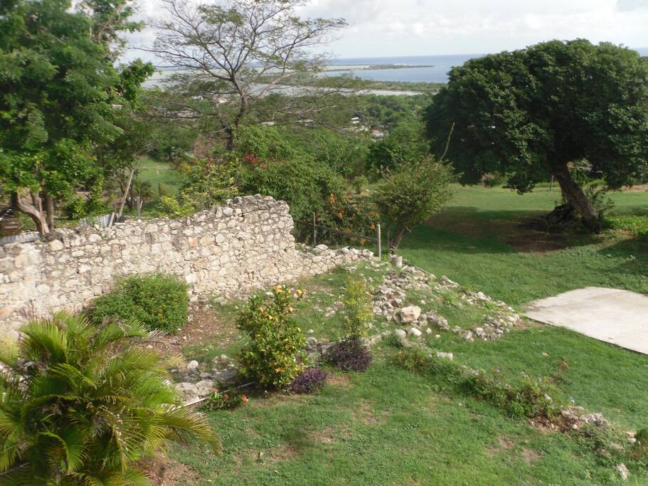 Wall ruins of slavery day kitchens