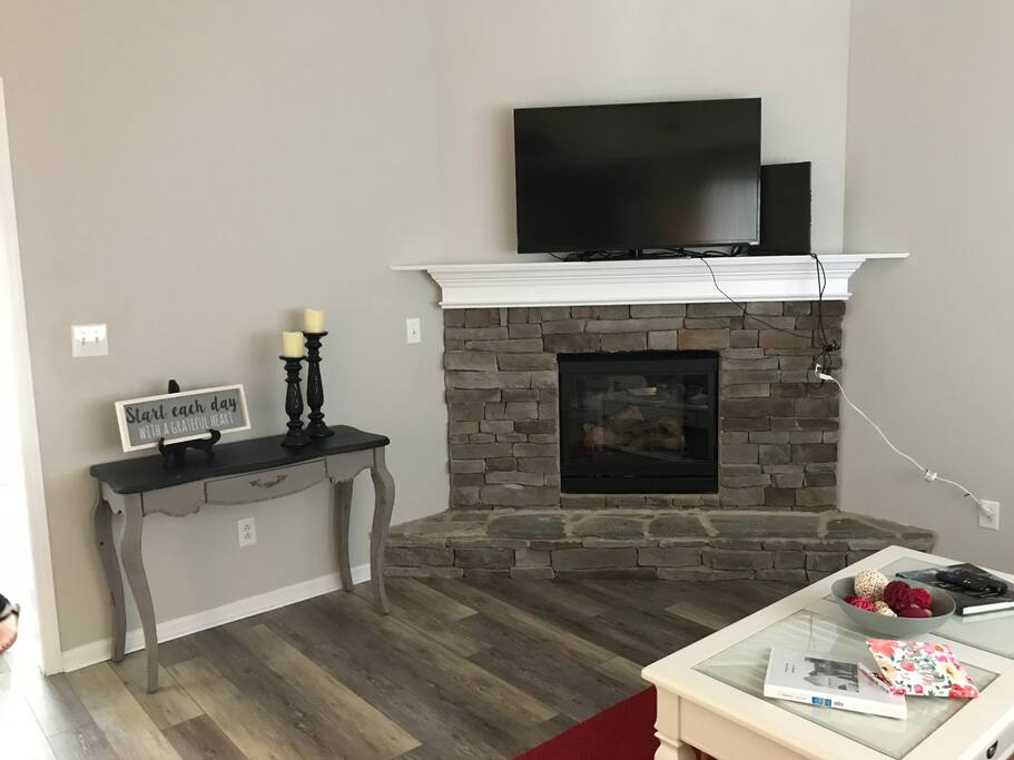 Living room with fireplace