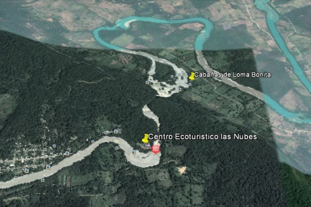 Ubicacion de las cabañas