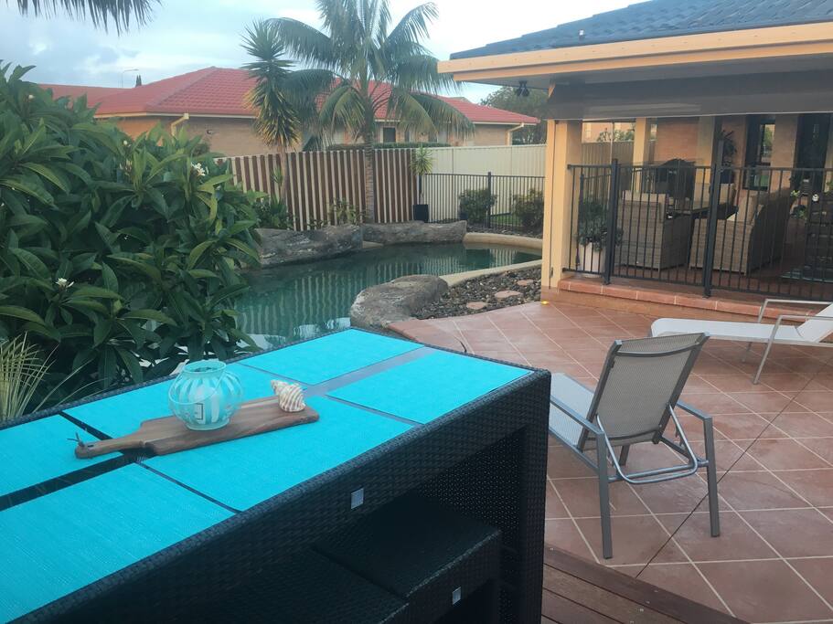 Deck over looking the pool