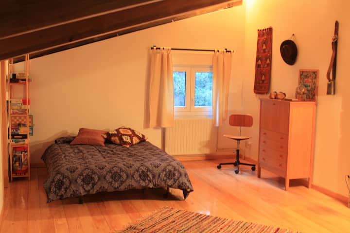 Vue sur le loft avec canapé-lit