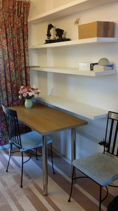 Dining area with patio doors to garden.