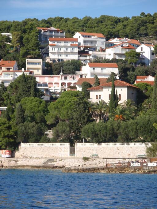 Villa Petricic located in the center of the picture in the penultimate row