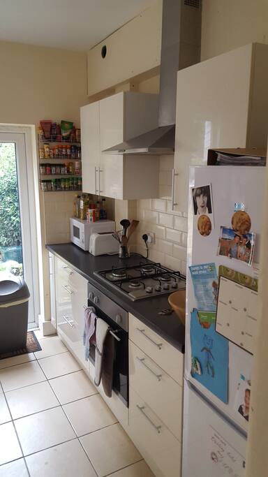 Kitchen- Gas stove and oven and fridge available for use.