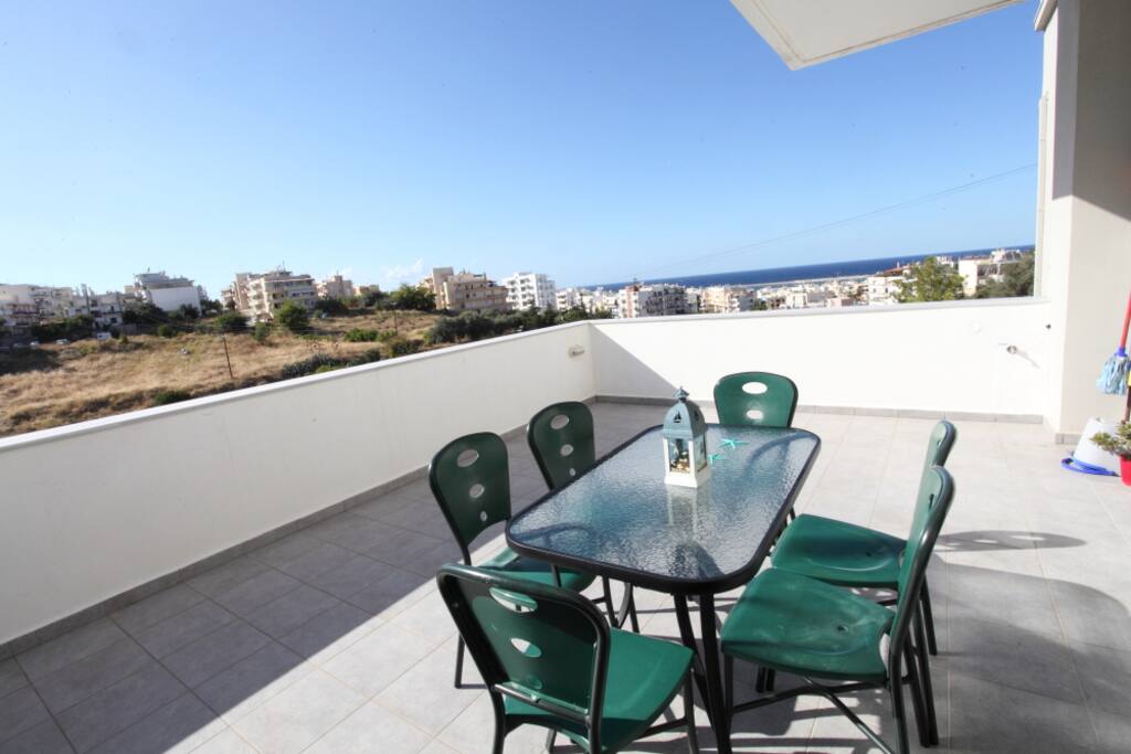 balcony with a view of rethymno