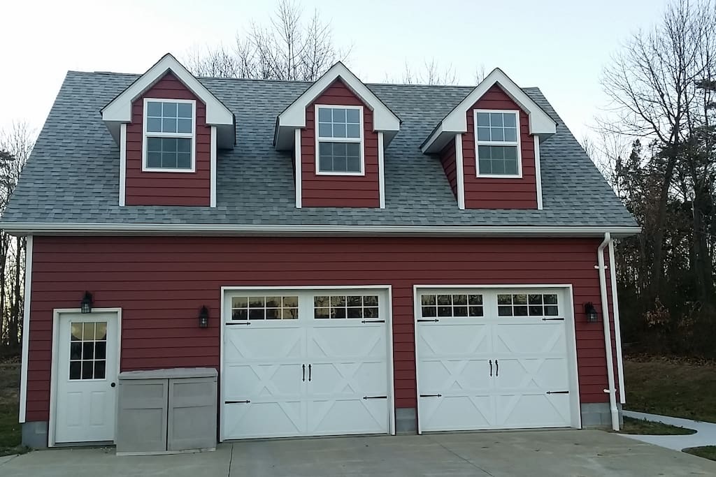 Your private apartment is above the detached garage.