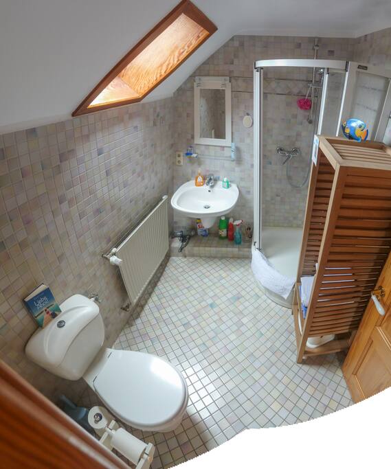 the bathroom.