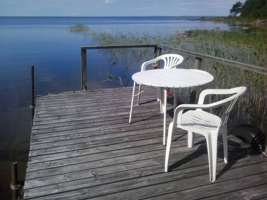 The pier from where you can have a swim before a good meal.