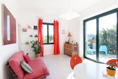 1Bedroom flat+sunny panoramic terrace+pvt parking