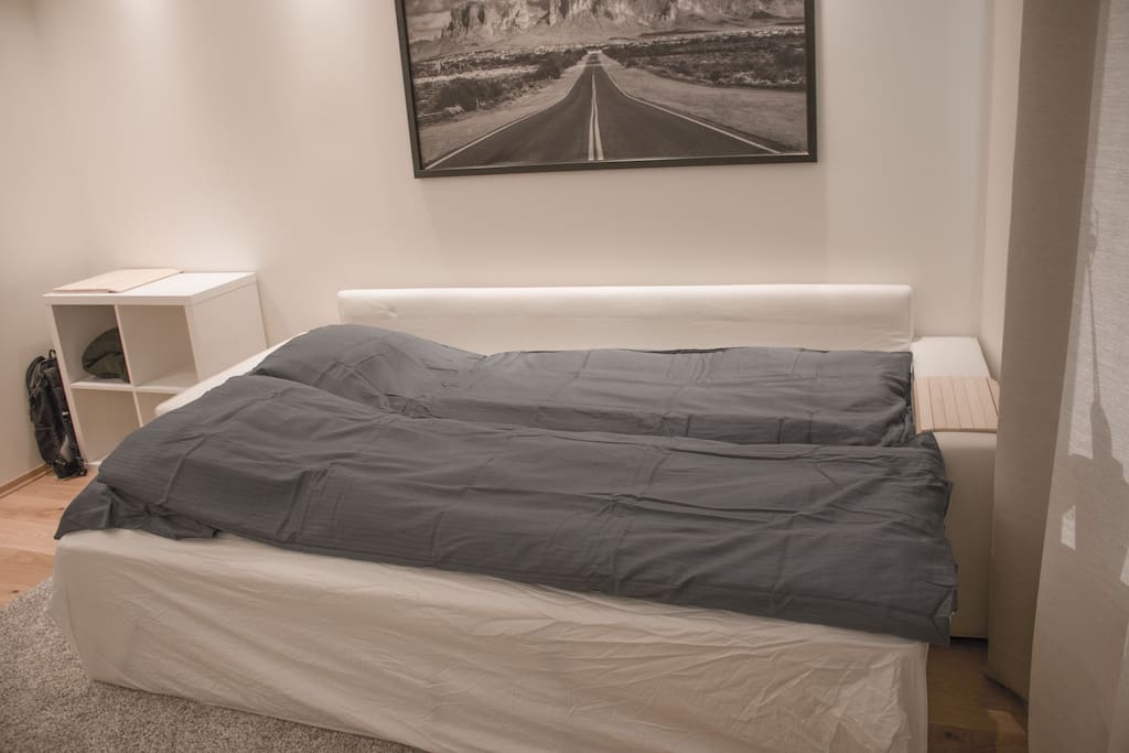 Folded sofabed. Complete with top mattress