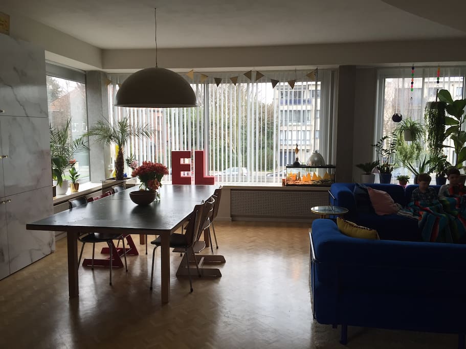 living room and the boys