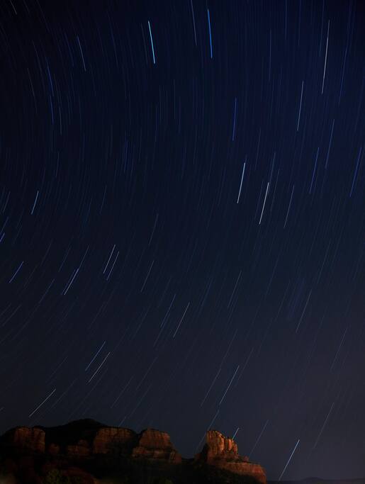 A professional photographer friend shot this from the patio with a 12 min shutter speed!