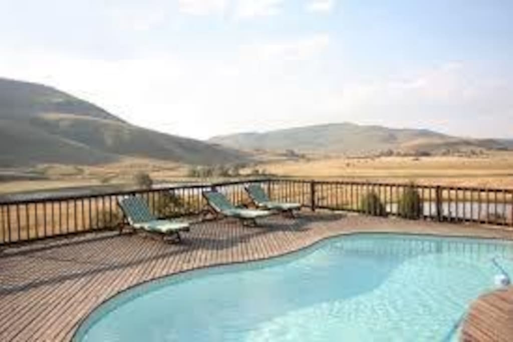 Swimming pool area at reception building