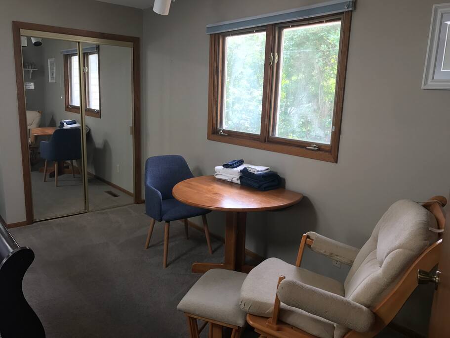 Work space and glider to relax