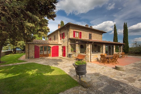 Poggio del Fattore-Villa with pool, hilltop, Chianti