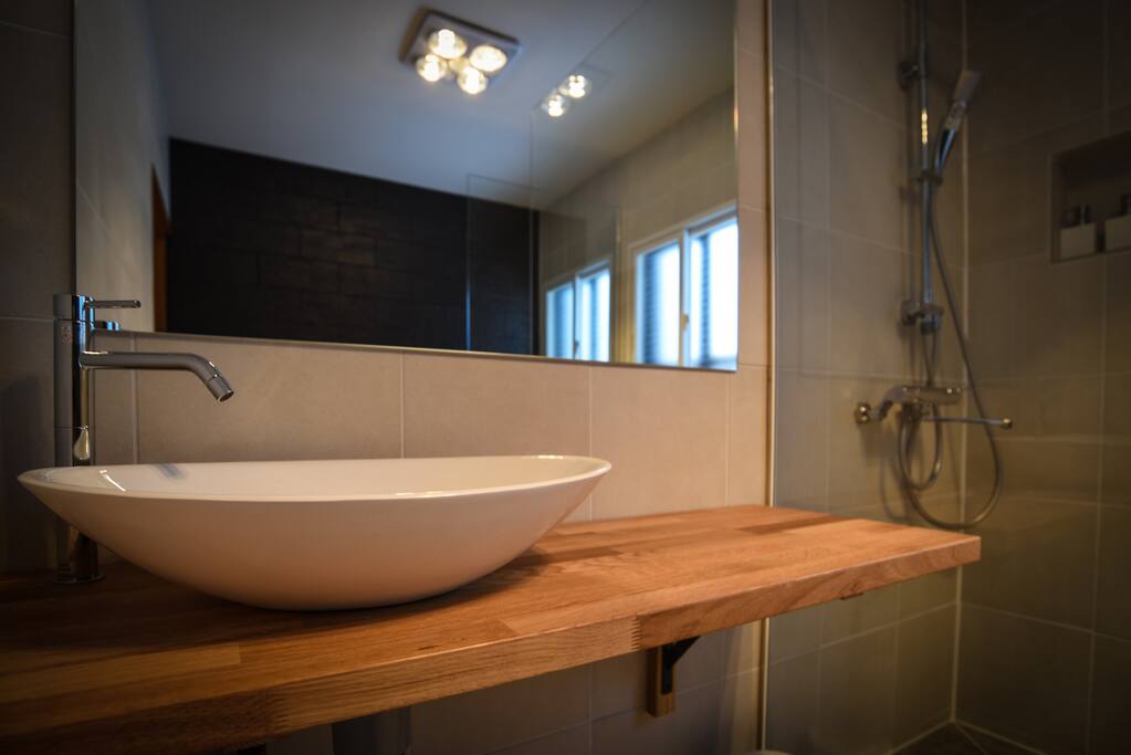 Shared bathrooms at Sheltered Inn