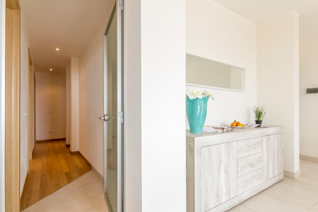 access to the the bedrooms and bathroom