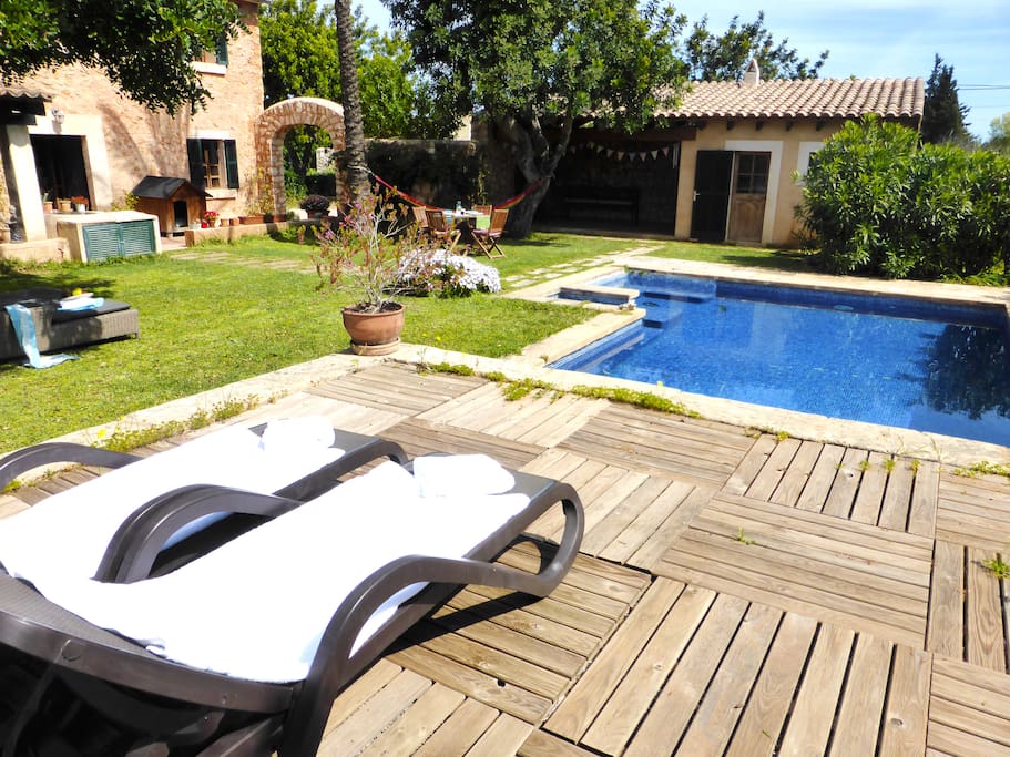 next to the pool
