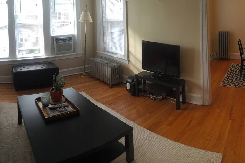 TV and window AC.