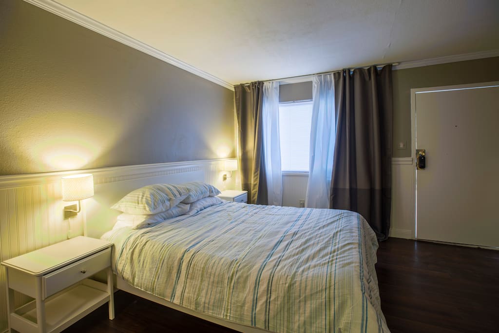 Lamps near bedside.