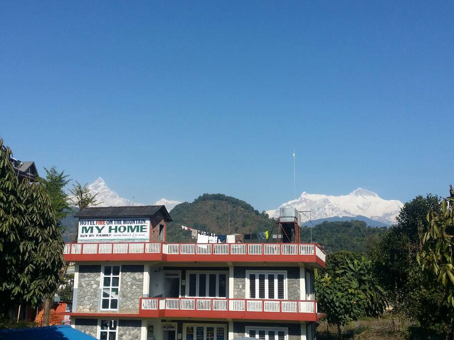 As you can see this picture, magnificent pretty panoramic view of Snow mountains.