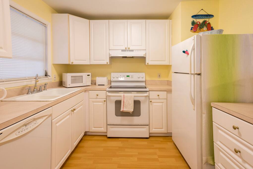 The kitchen is fully equipped and freshly updated