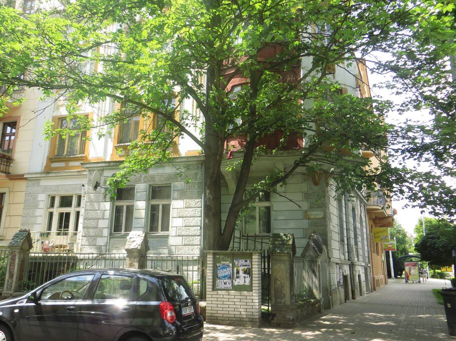 Another view from the street where the parking is possible.