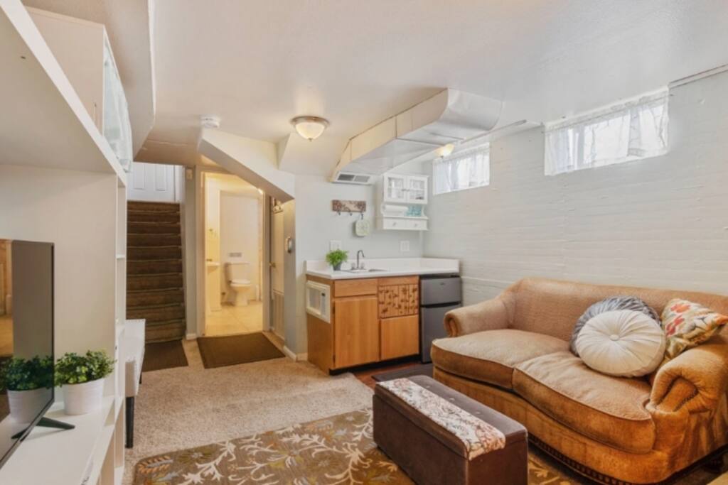 Living room and kitchenette