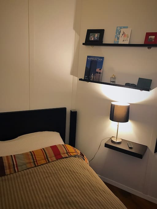 Queen bed in private room.