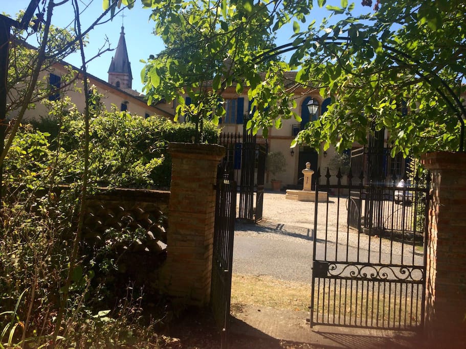 Front of chateau from orchard