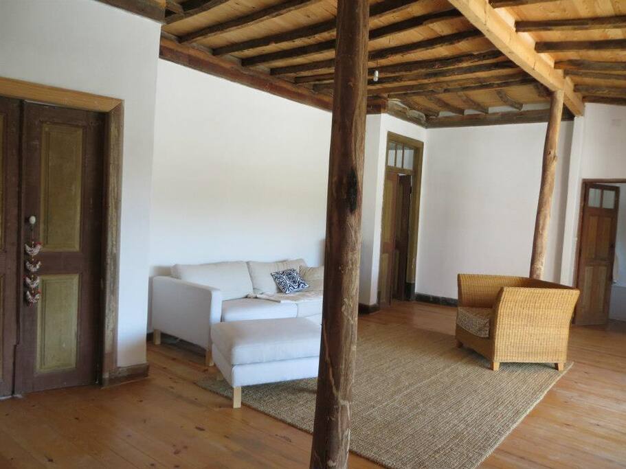 First floor living room (doors to bedrooms and bathroom)
