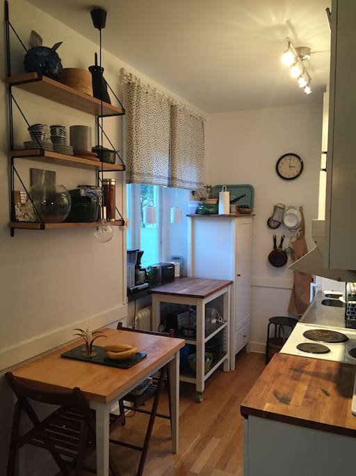 Kitchen with a table for two