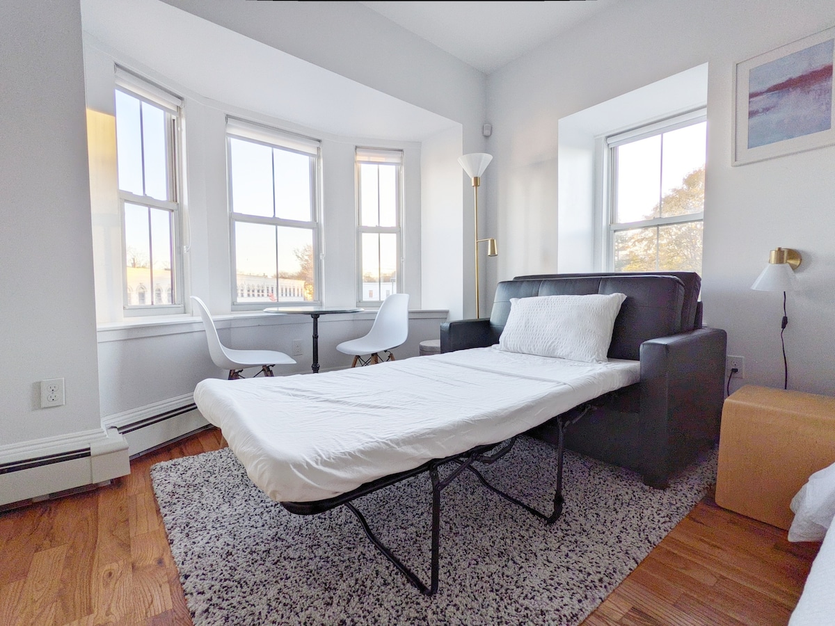 Twin size sleeper sofa for up to a 3rd guest. Available upon request.