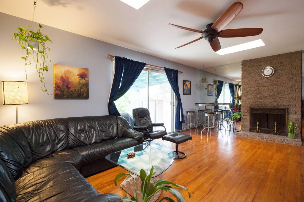 Living room with a lot of natural light