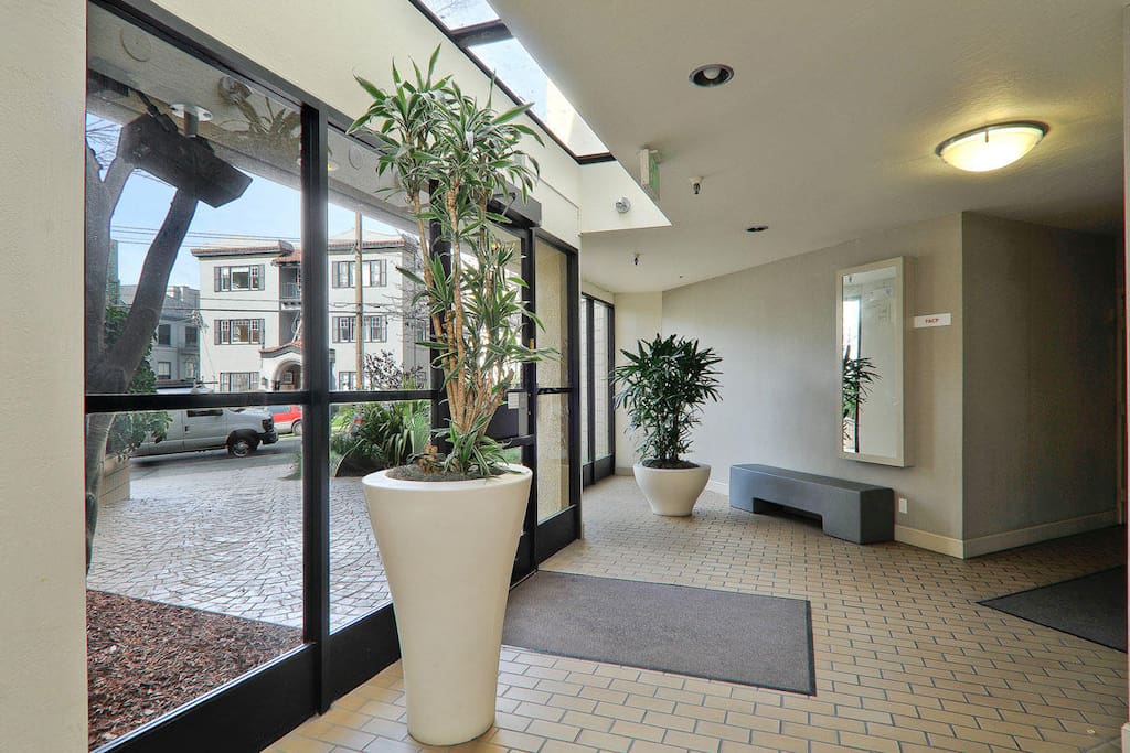 View towards the street from our entryway.