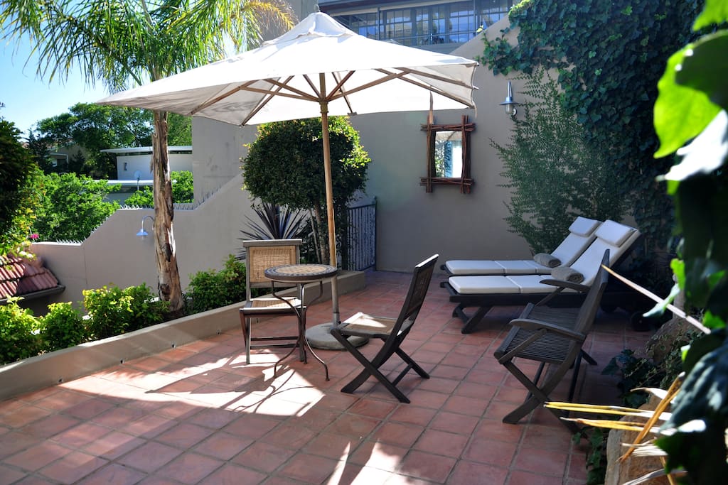 The terrace outside the Bay Suite