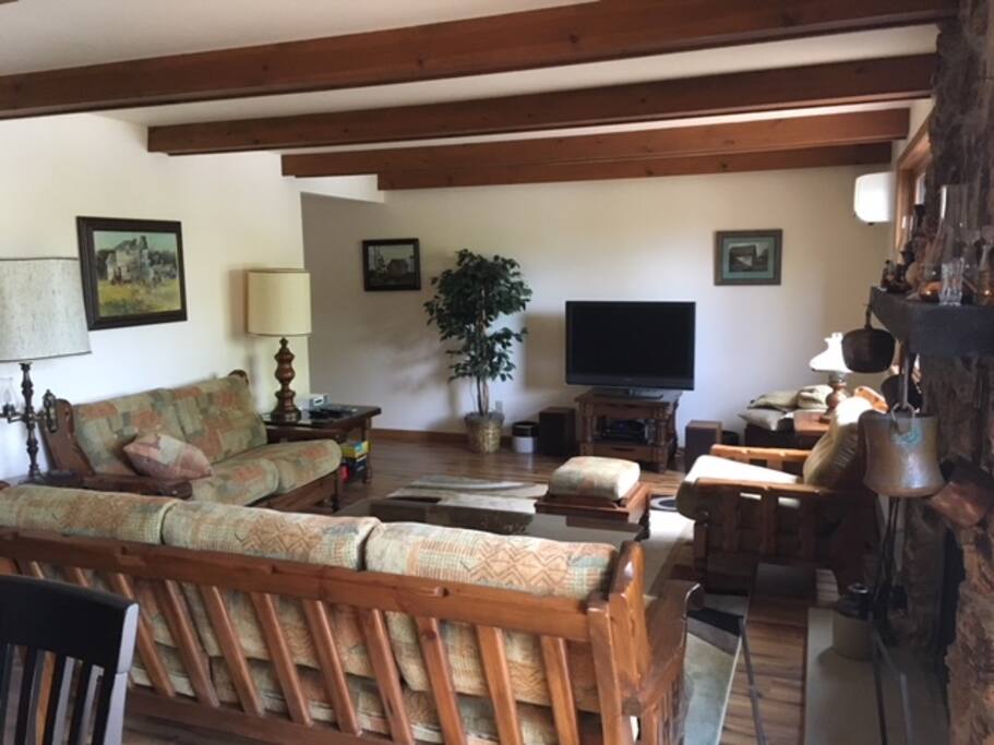 Living room with lake view
