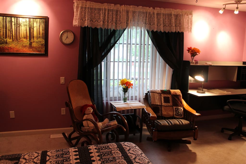Reading/TV-watching chairs--1 Rocker and 1 swivel rocker.