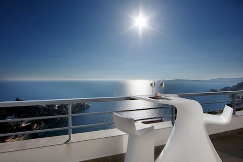 Panoramic sea view Cap d'Ail Villa 4 bed with pool