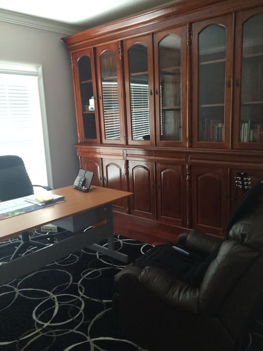 Spacious home office with high speed internet