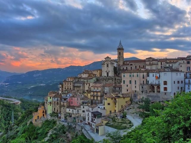 Historical stone house in Abruzzo, Italy.