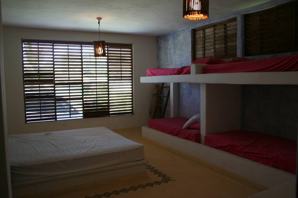 The rooms to have a great night or afternoon nap. Each one holds one family!